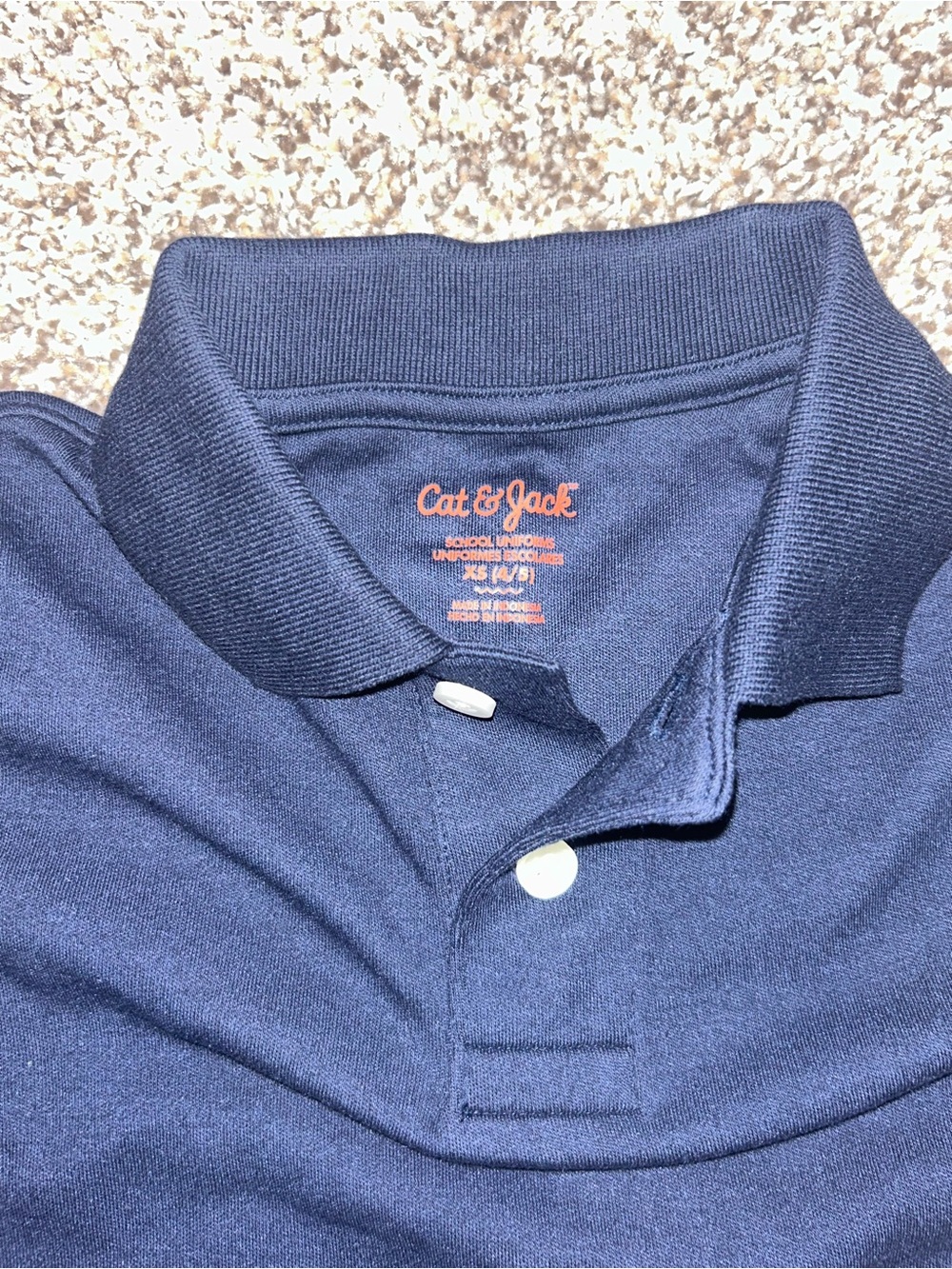 NWT Cat & Jack Kids Long Sleeve Uniform Polo Shirt Navy Blue Size 4/5 - Picture 6 of 6